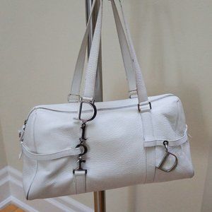 Authentic Dior White Leather Shoulder Bag